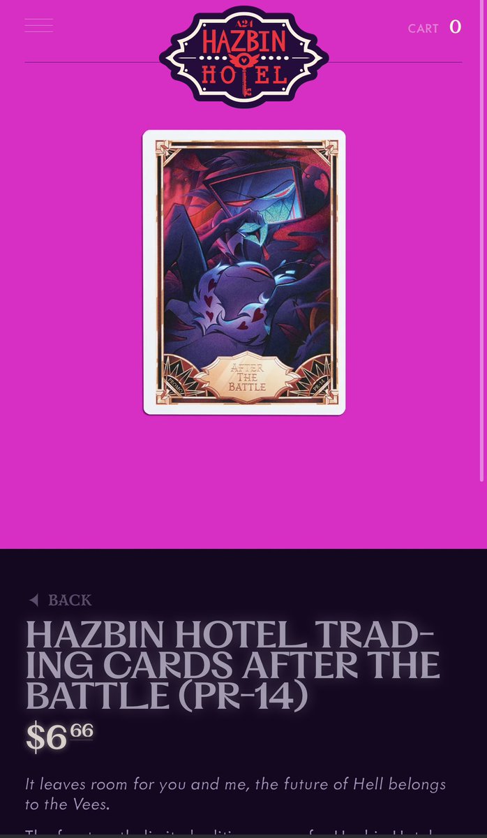 So let's go through each item that has been added to the Hazbin