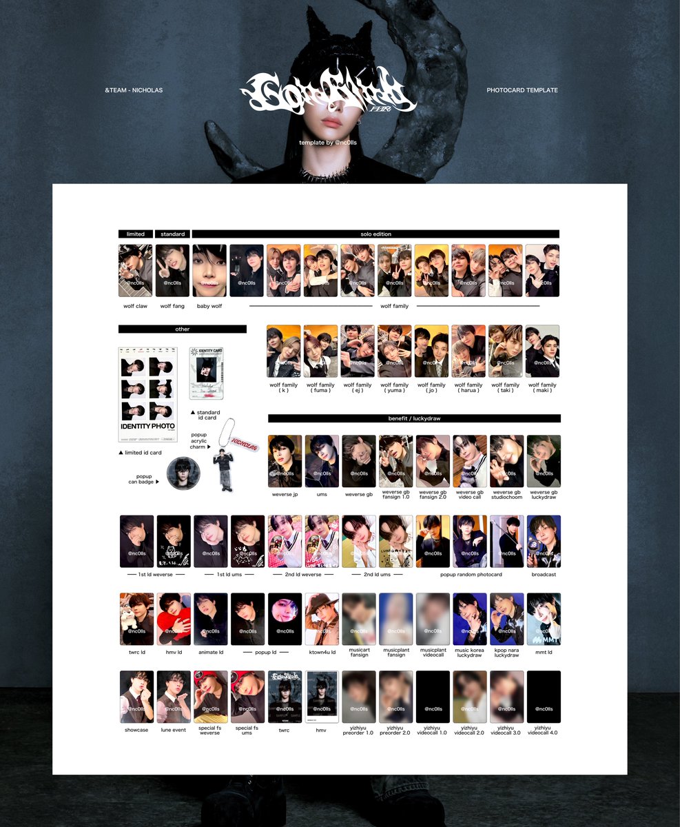 &TEAM 3rd Single 「Go in Blind (月狼)」 andteam photocard list