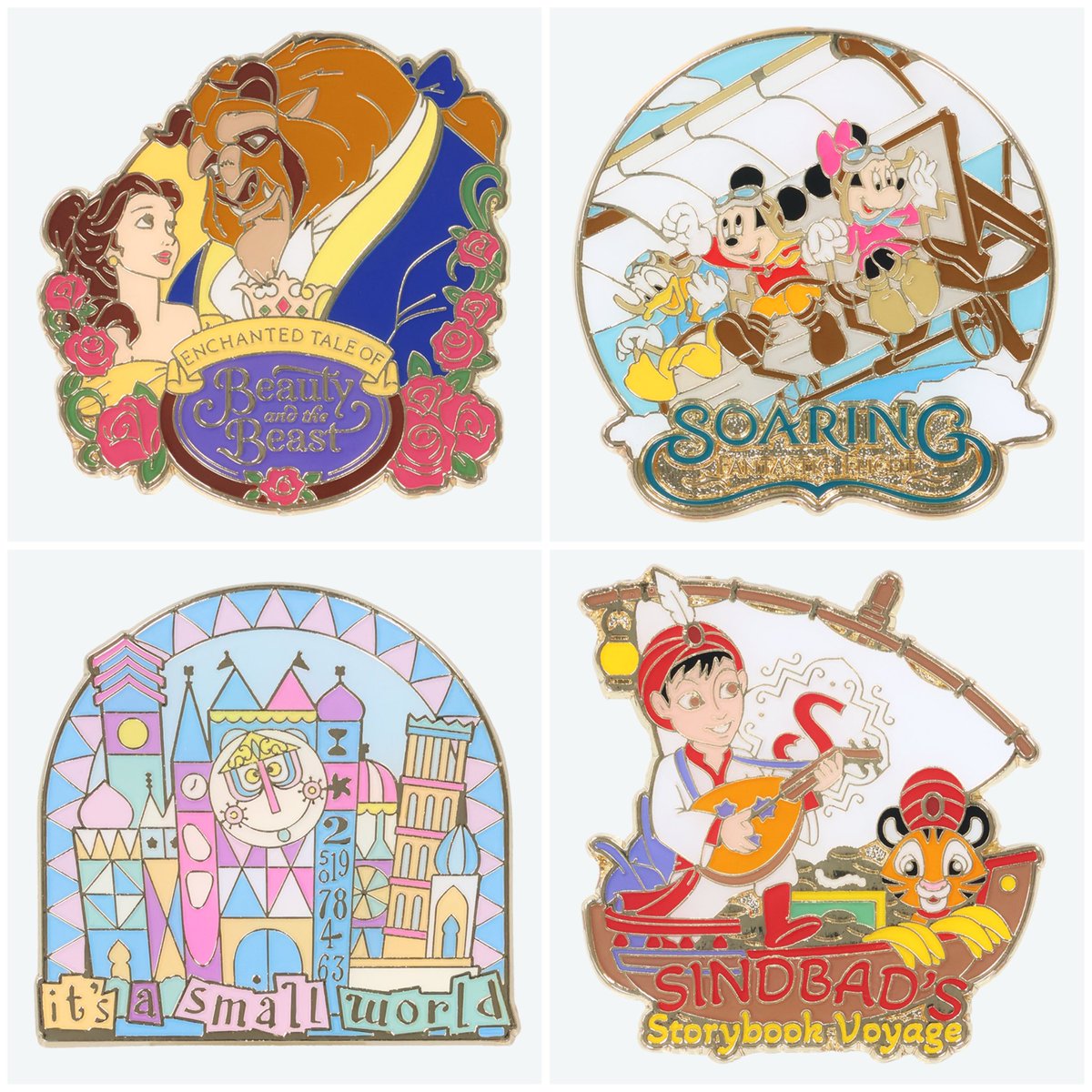 1月22日より、アトラクションをイメージしたピンバッジが販売されます