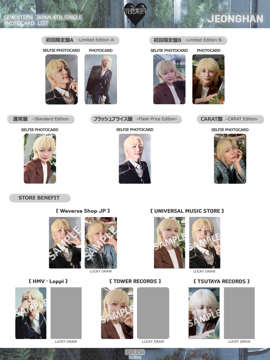 SEVENTEEN JAPAN 4TH SINGLE「消費期限」 Photo card PC template