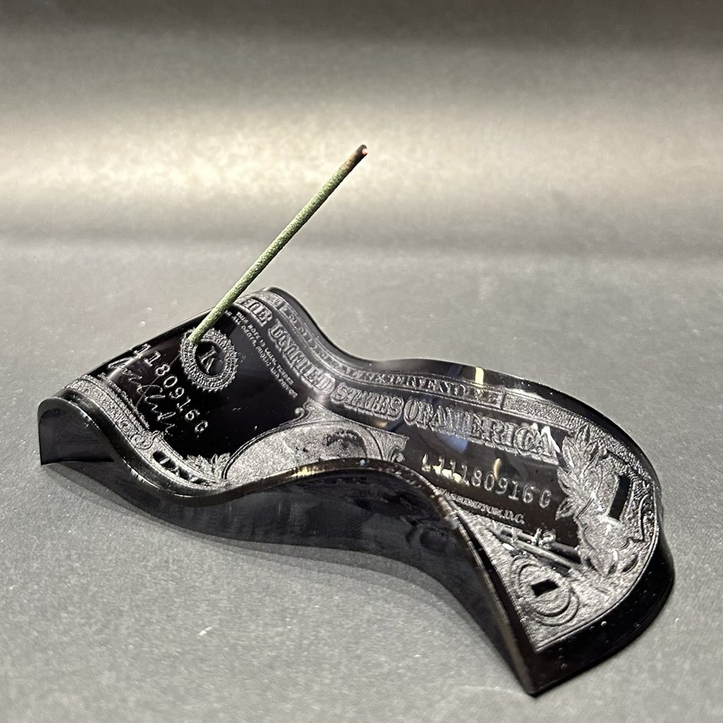 BANKNOTE INCENS HOLDER 6000円 1ドル札をクシャクシャにしたお香立て