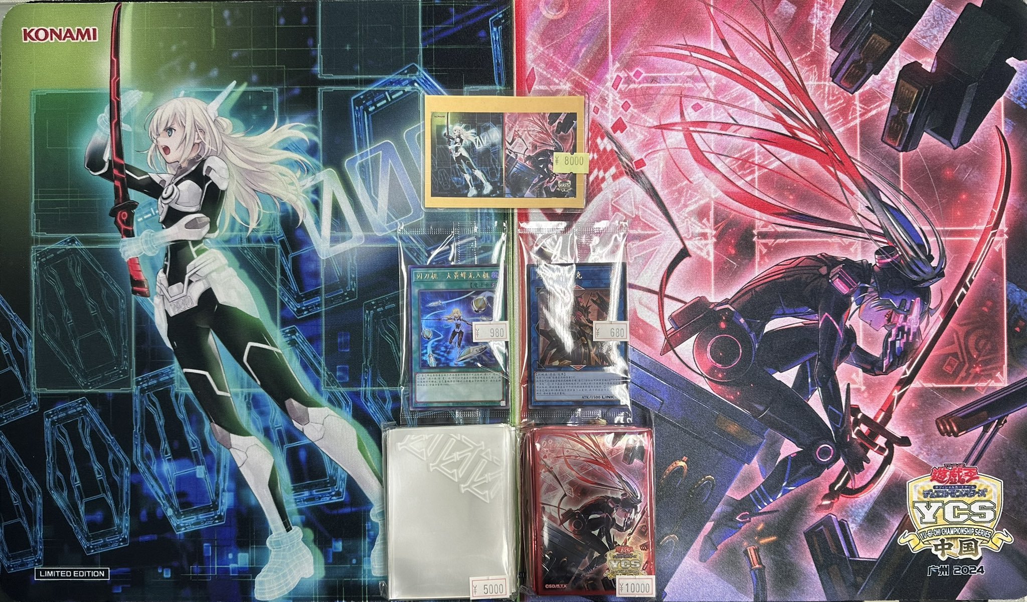 閃刀姫レイ YCSJ スリーブ 100枚 プレイマット 開封品 YCSJ 閃刀姫レイ