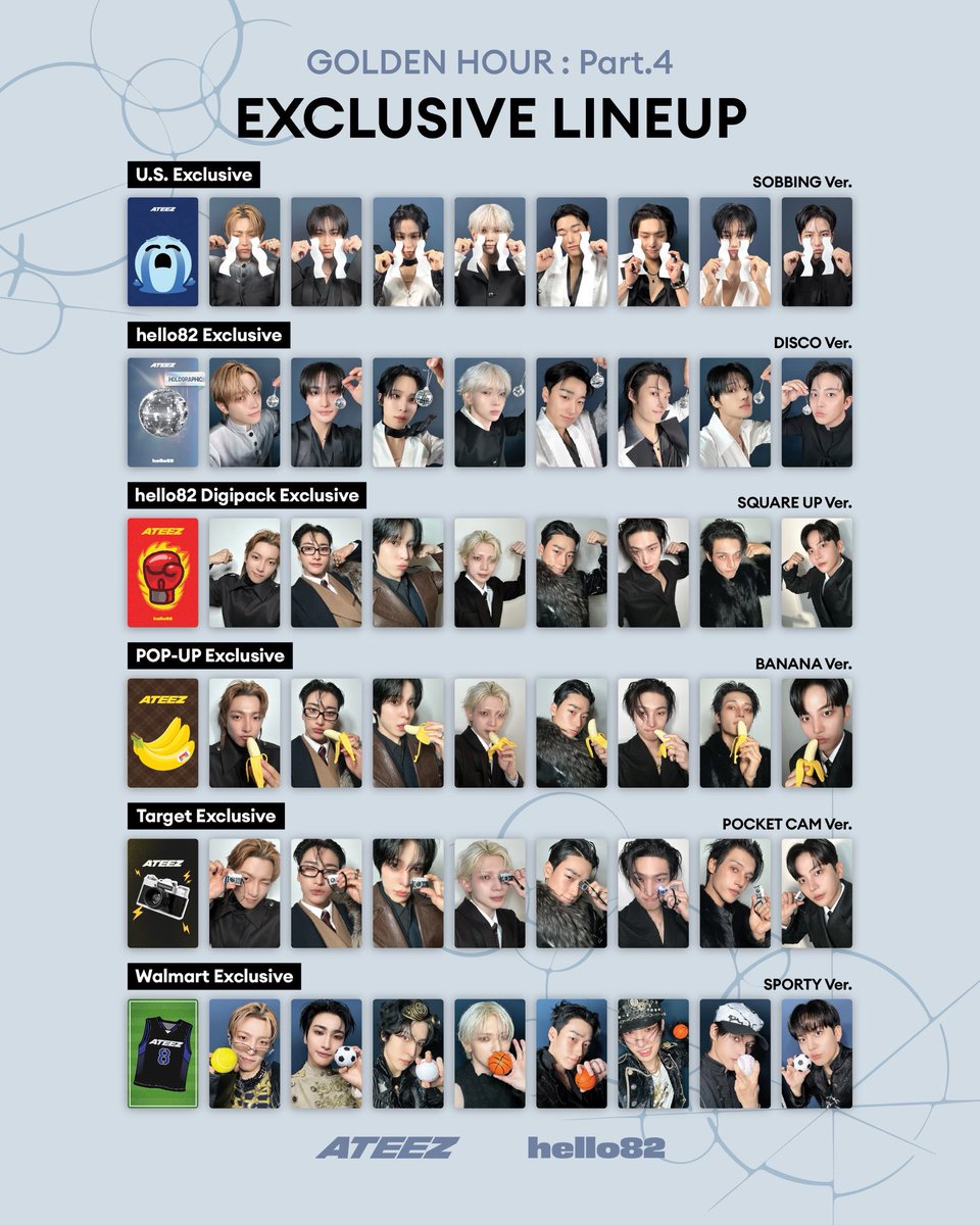 ATEEZ アチズ GOLDEN HOUR : Part.4 トレカ 交換 Hello82 Exclusive