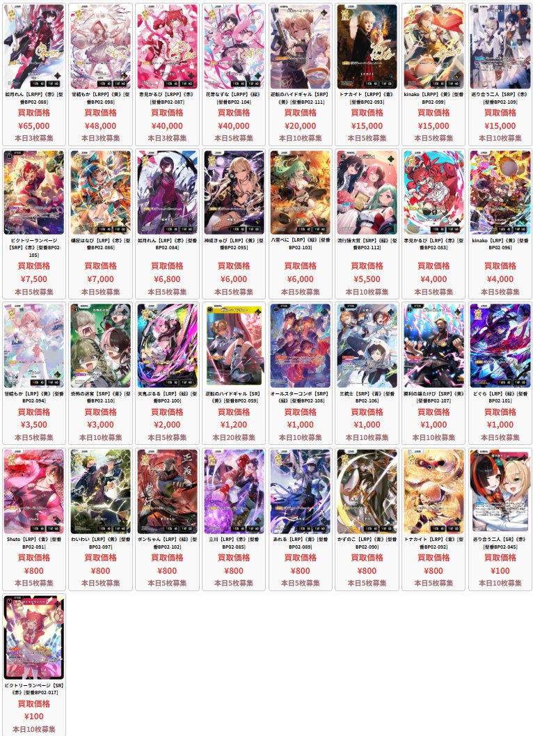 XROSS STARS 📅本日のクロスタの買取表‼ 🌐 ネットで見れる超便利な