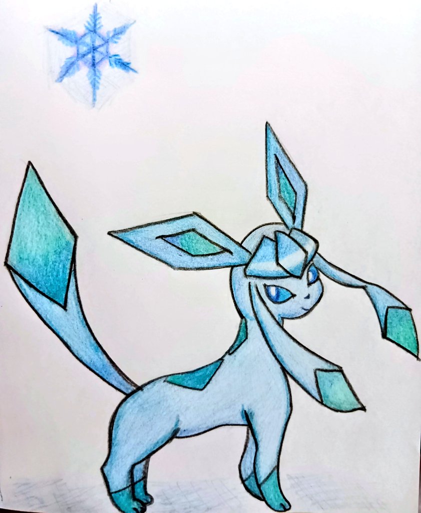 ✍️グレイシアを描きました❄️