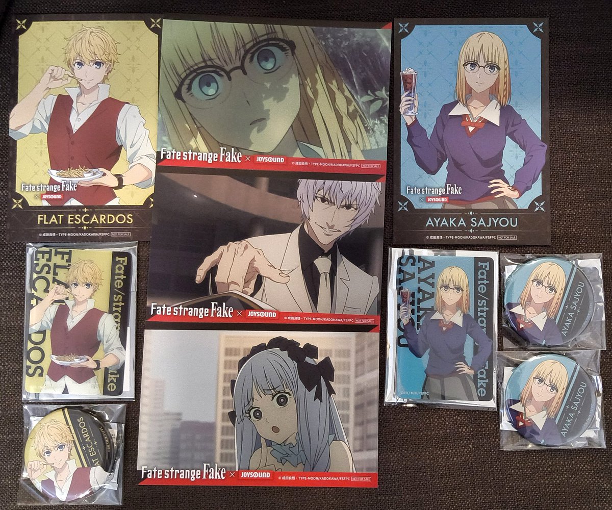 Fate交換譲渡] Fake JOYSOUND ジョイサウンド 缶バッジ ポストカード