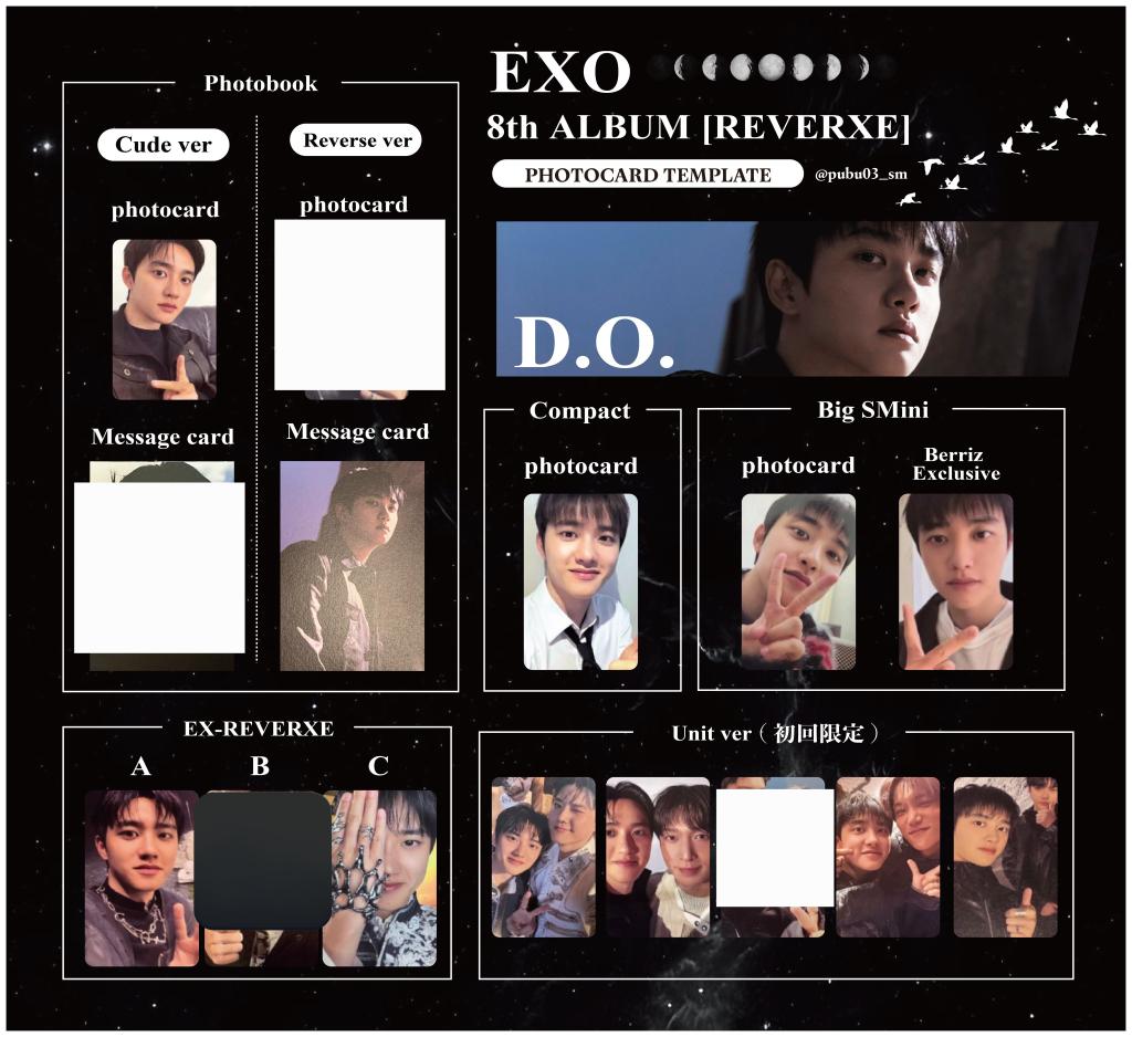 EXO REVERXE mu-mo トレカ メッセージカード ポスカ ランダム 交換 EX