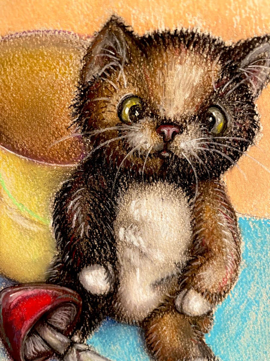 今日、描いている絵。 #絵 #パステル #パステル画 #猫 #ねこ #ネコ