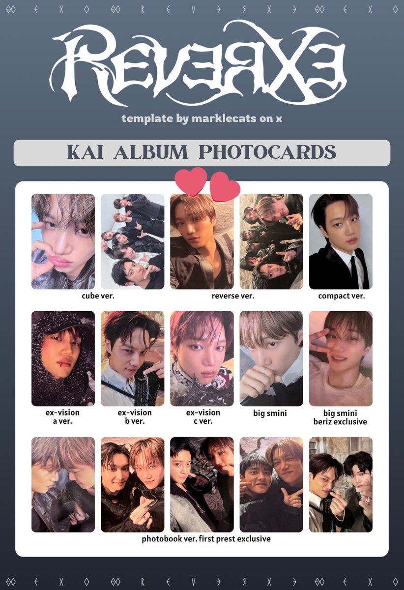 EXO REVERXE PHOTO BOOK REVERXE verアルバム トレカ 交換お願いします