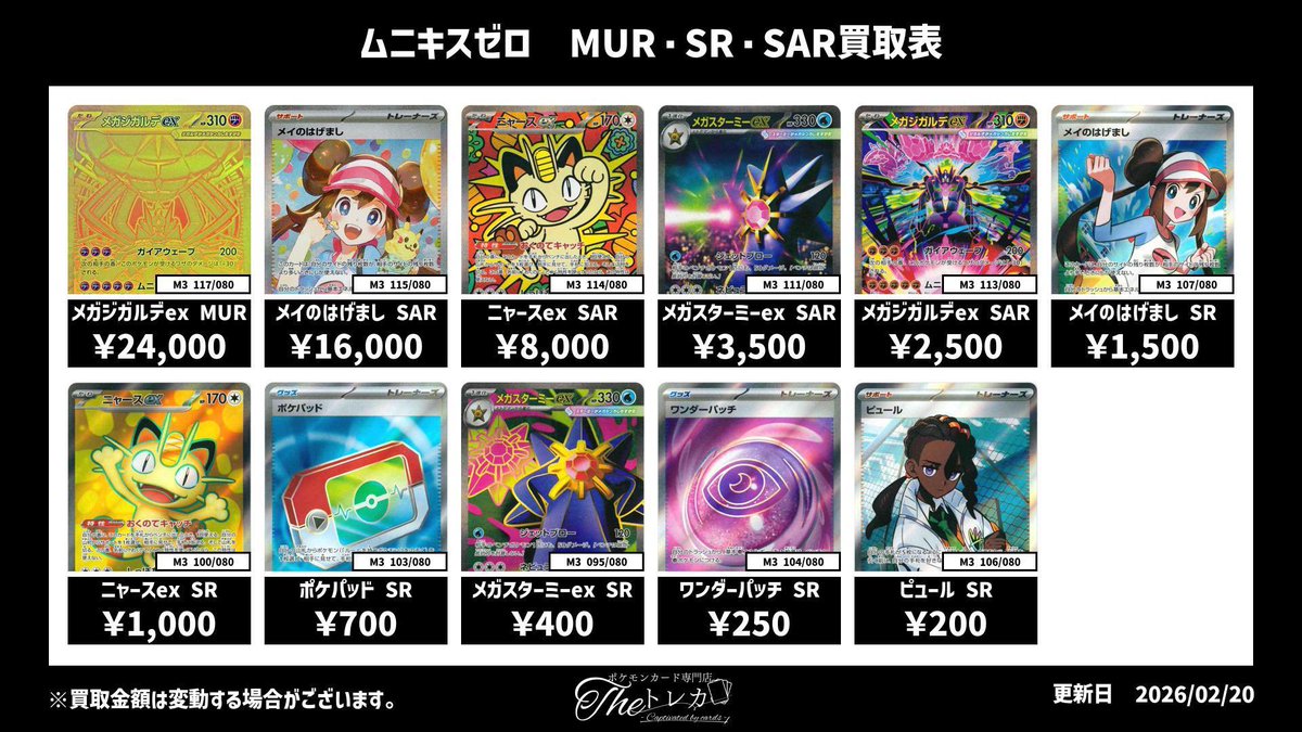 ムニキスゼロ SR・SAR 買取💹 メガジガルデ MUR 24,000円 メイのはげ