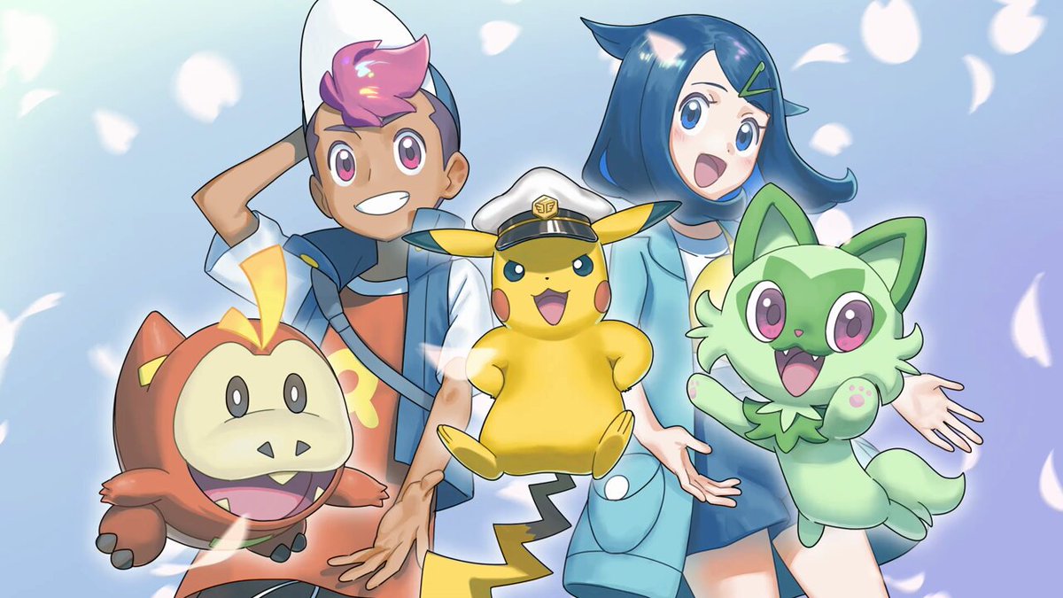 アニポケ 100話放送記念🎊 リコとロイとポケモンたちが描かれた 特別