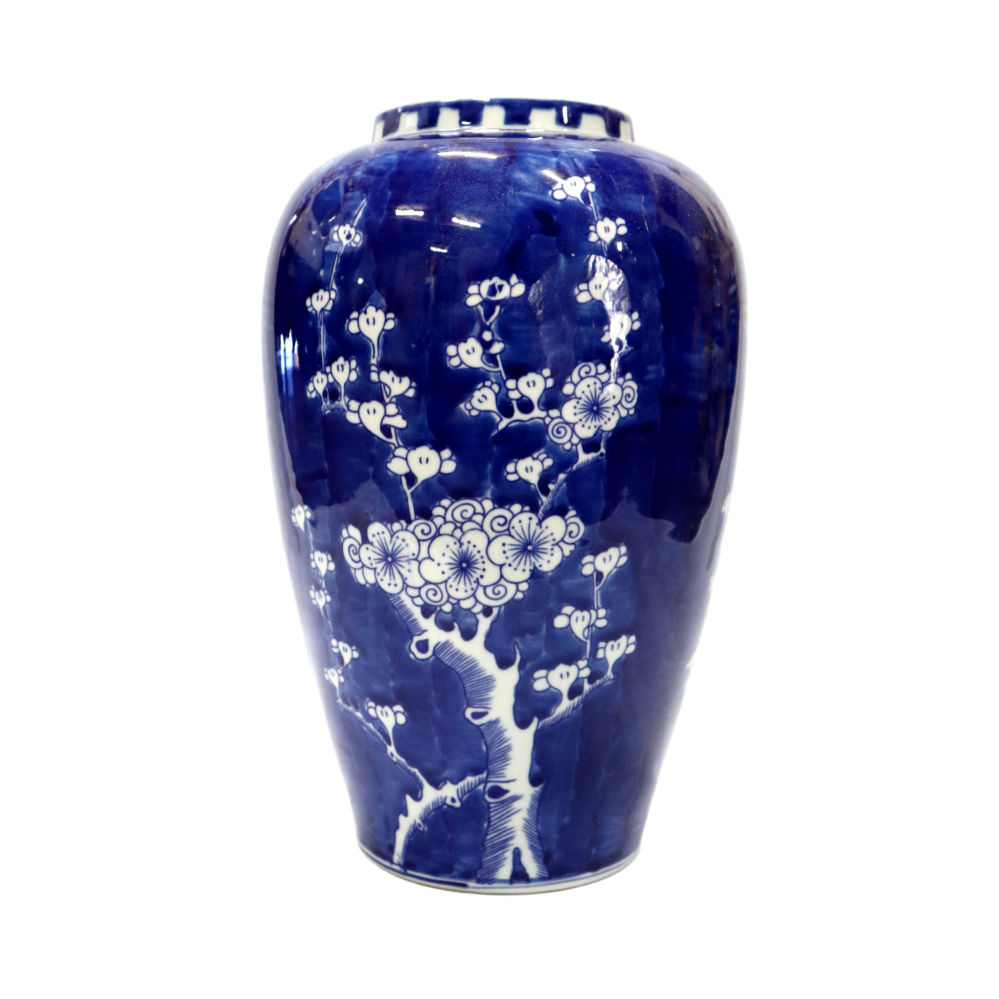Plum-Shaped Dark Blue and White Cherry Blossom Vase – Pearl River Mart