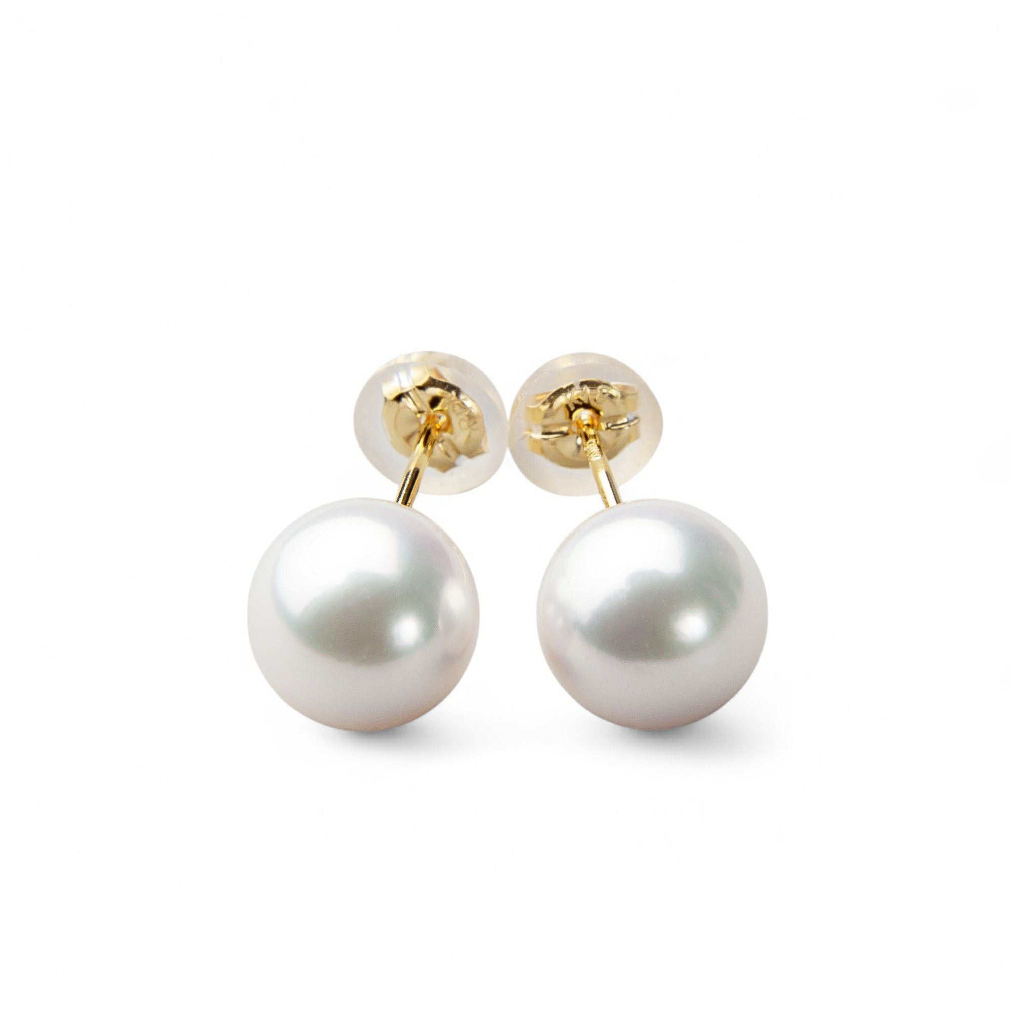 オーロラ花珠真珠 ピアス7.5-8.0mm K18YG | 花珠真珠ピアス・イヤリング