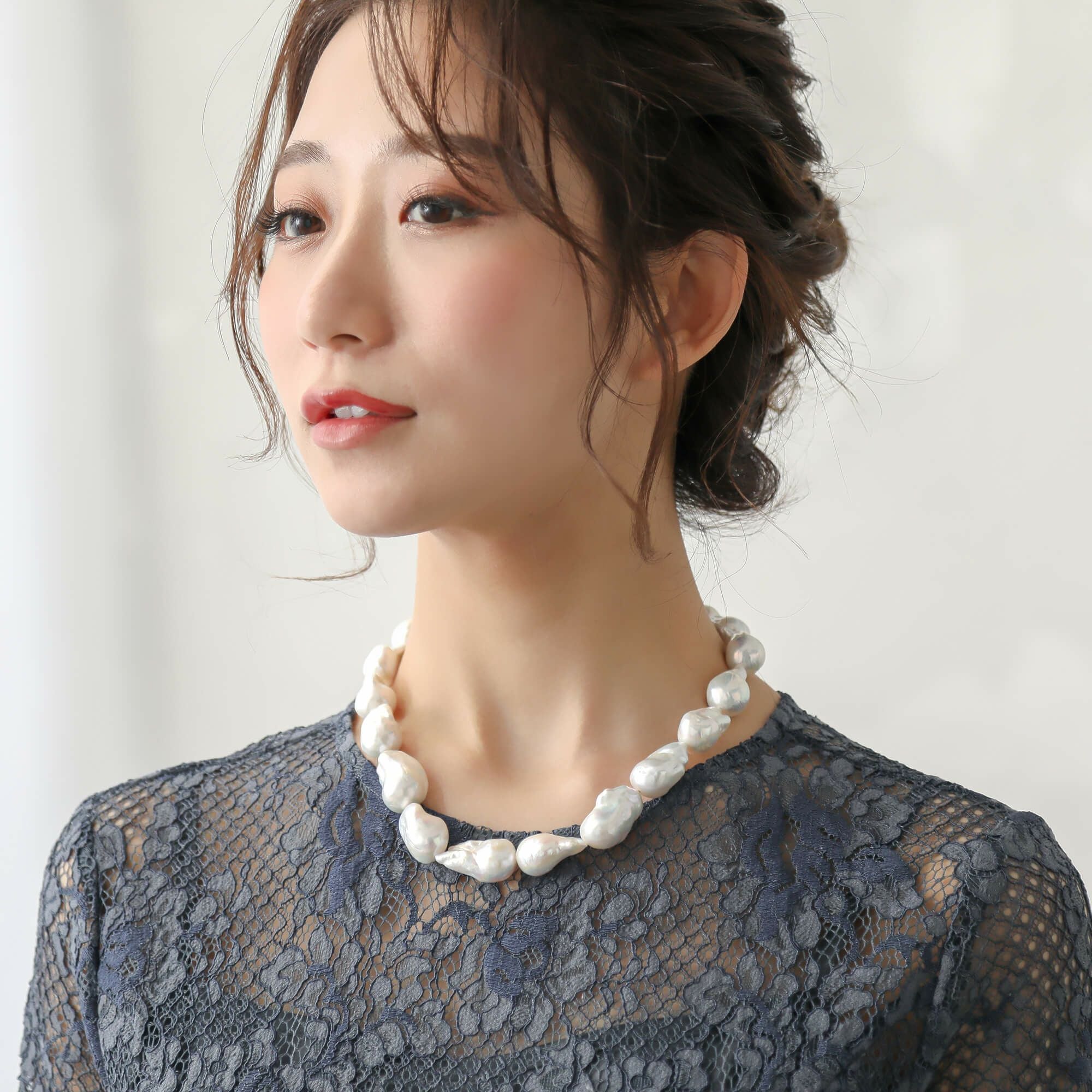 淡水バロック真珠 ネックレス15-16mmUP オイスター -Unique+- | 淡水