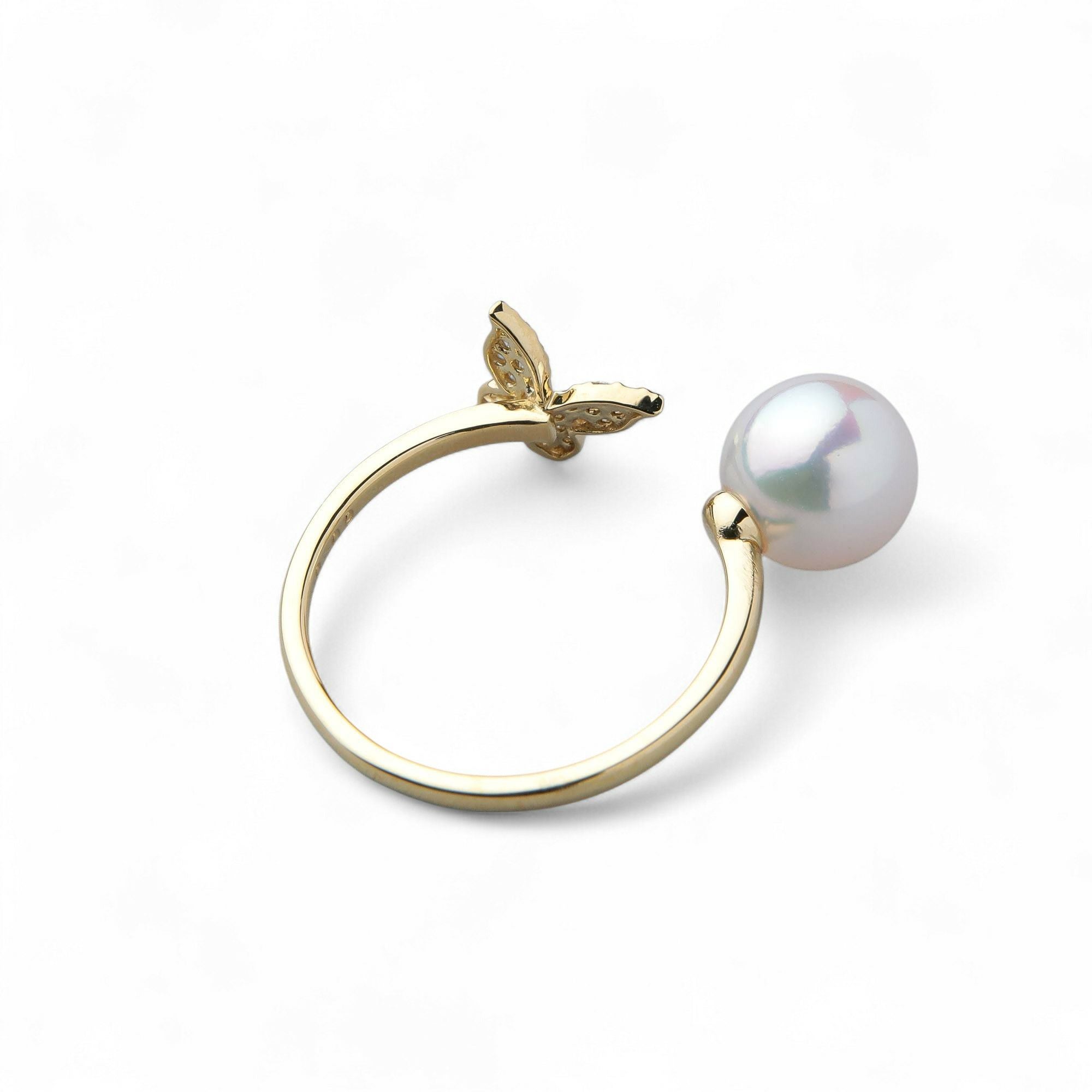 petit amie あこや真珠 蝶 リング 7.5-8.0mm K18YG | あこや真珠リング