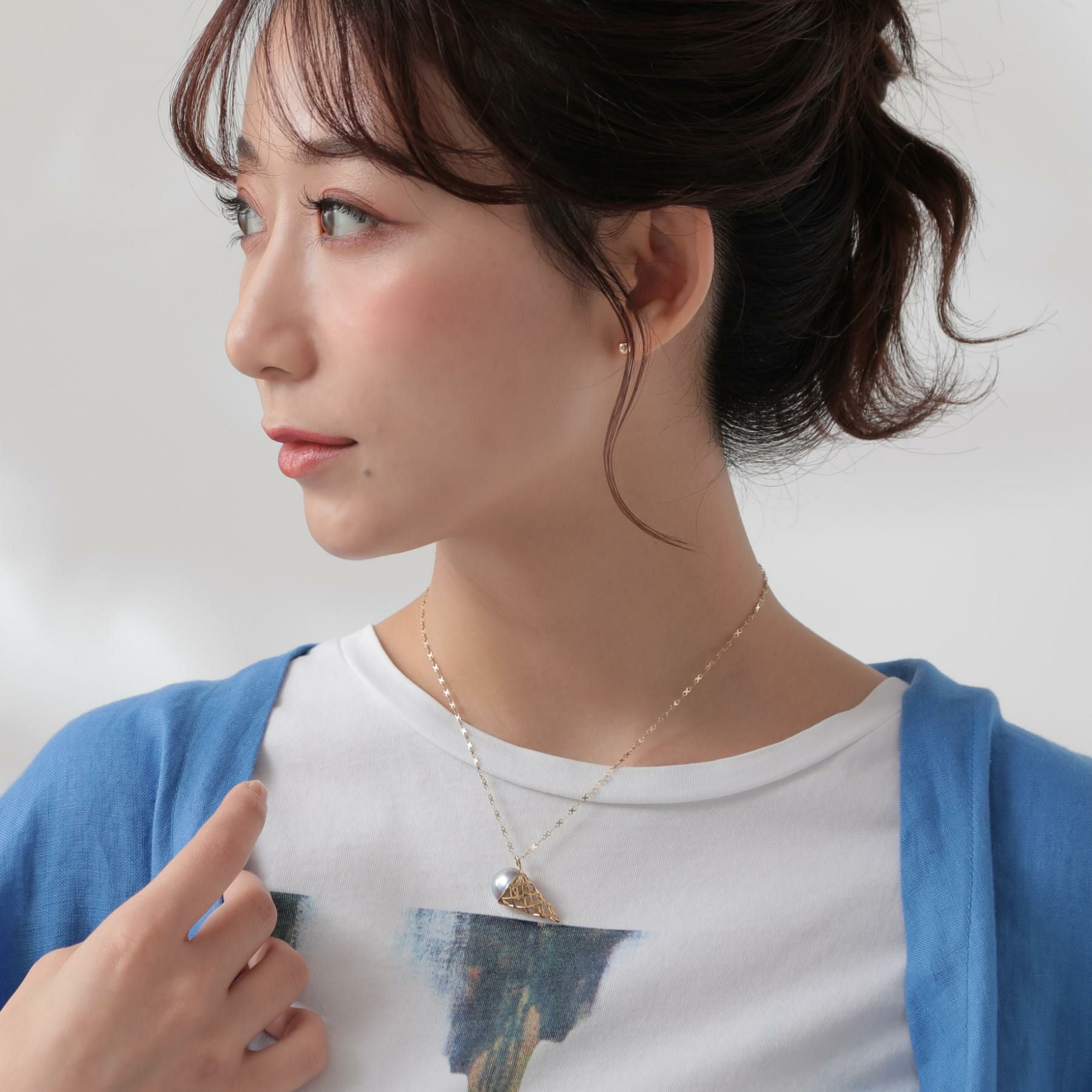 マベ真珠 ペンダントトップK18YG ブルー アイスクリーム | その他