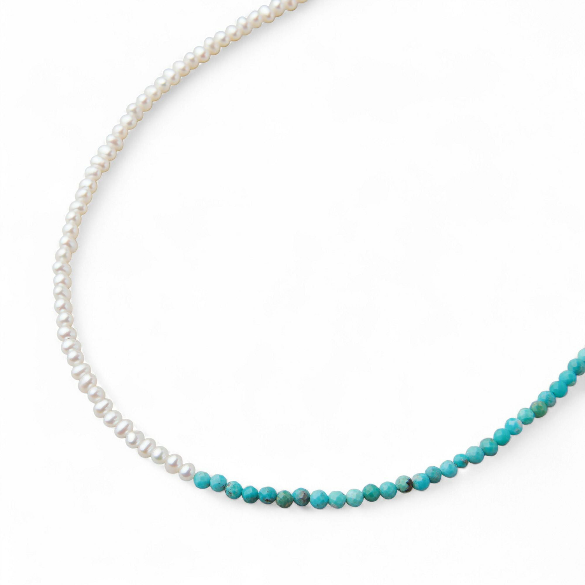WEB限定】淡水真珠×ターコイズ ネックレス 2.5-3.2mm ハーフ | 淡水