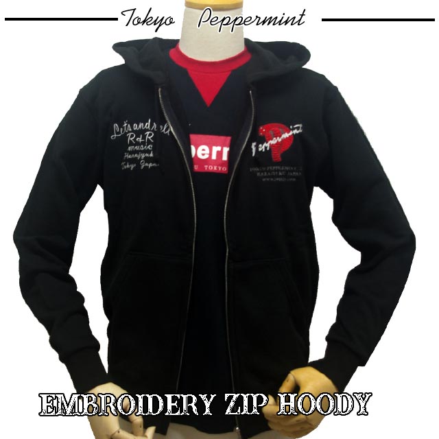 PEPPERMINT 刺繍ZIP HOODY(ジップ パーカー)
