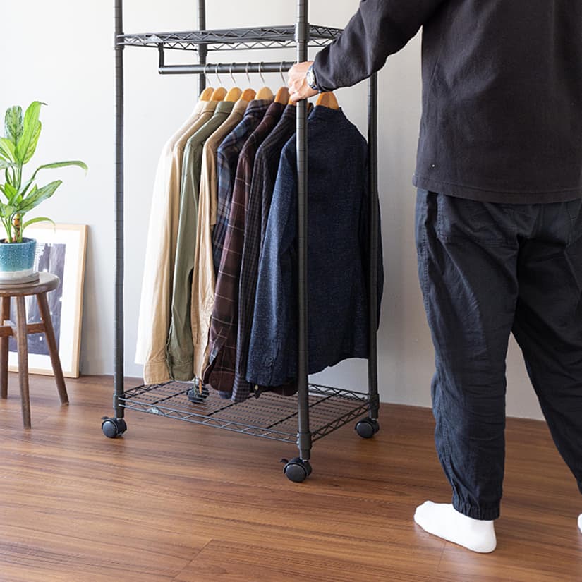 ルミナス ノワール ワードローブ ハンガーラック 3段 幅61×奥行41×高さ