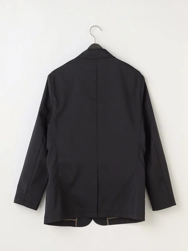 L．グレー 軽量プチプラセットアップ ジャケット 無地 グレー