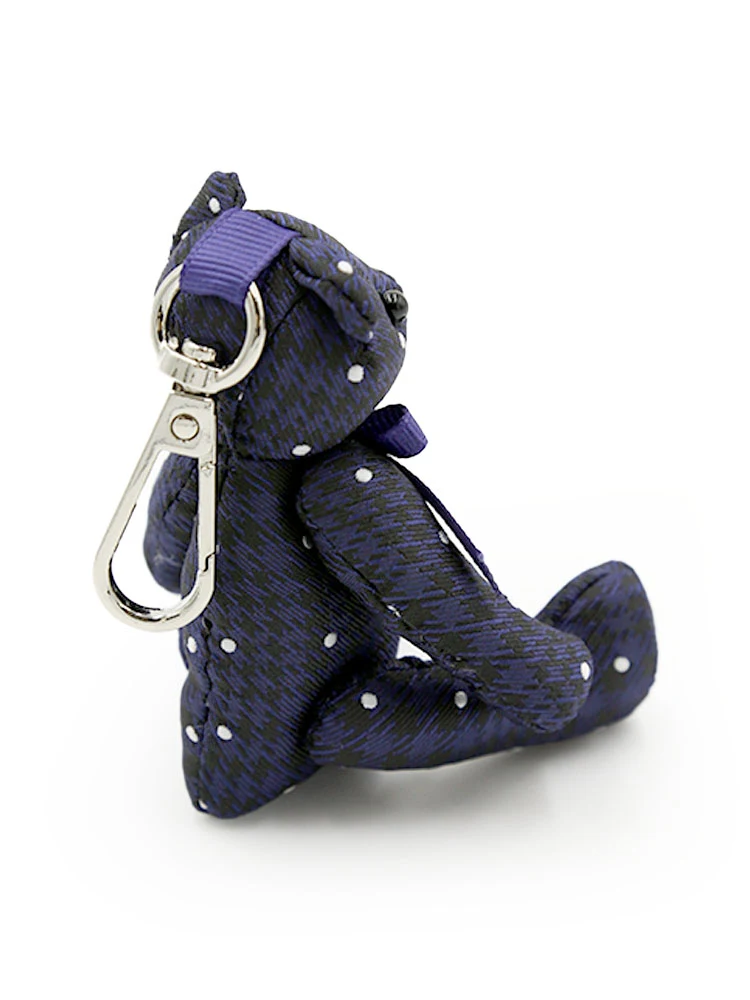 ブラウン ネクタイ＆キーホルダー 2点セットギフトボックス ドット柄