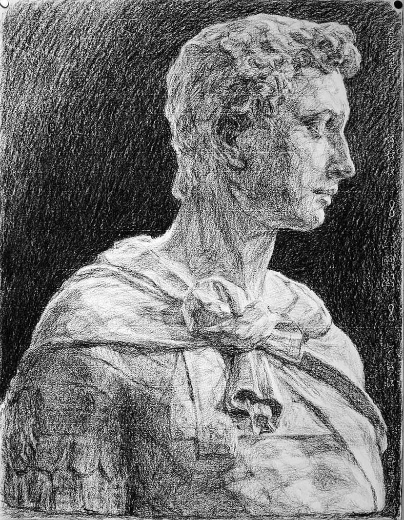 6＞聖ジョルジュ像（木炭デッサン） : 画写ッ！