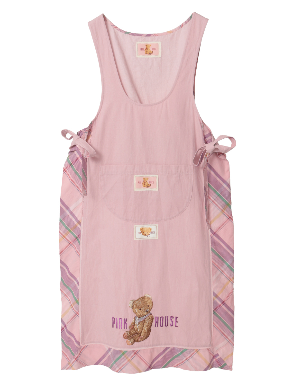 テディベア刺繍デニムタブリエ｜ピンクハウスオフィシャルオンライン