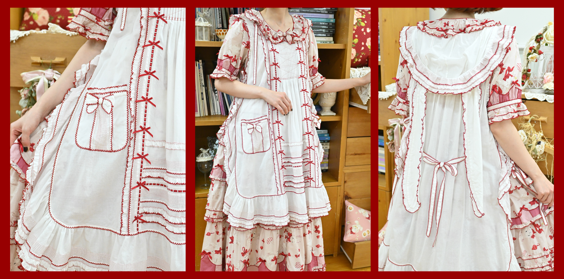 ツインラビットプリントワンピース】【うさぎの耳フード付きローン