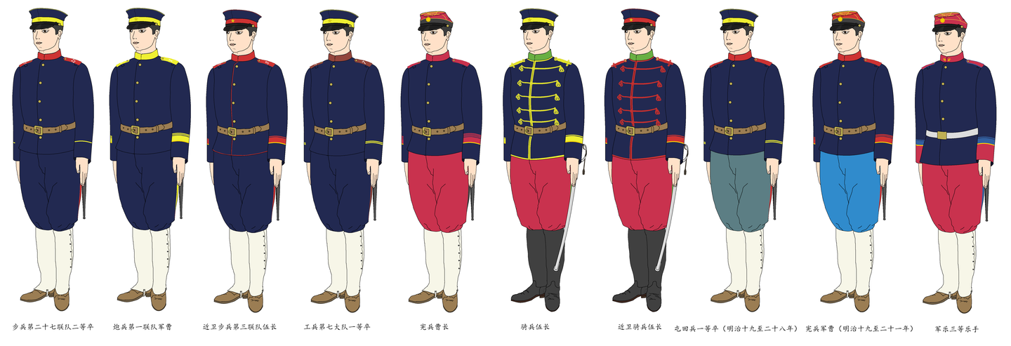 明治19/33时代日本陆军下士兵卒兵科颜色识别概览- 知乎