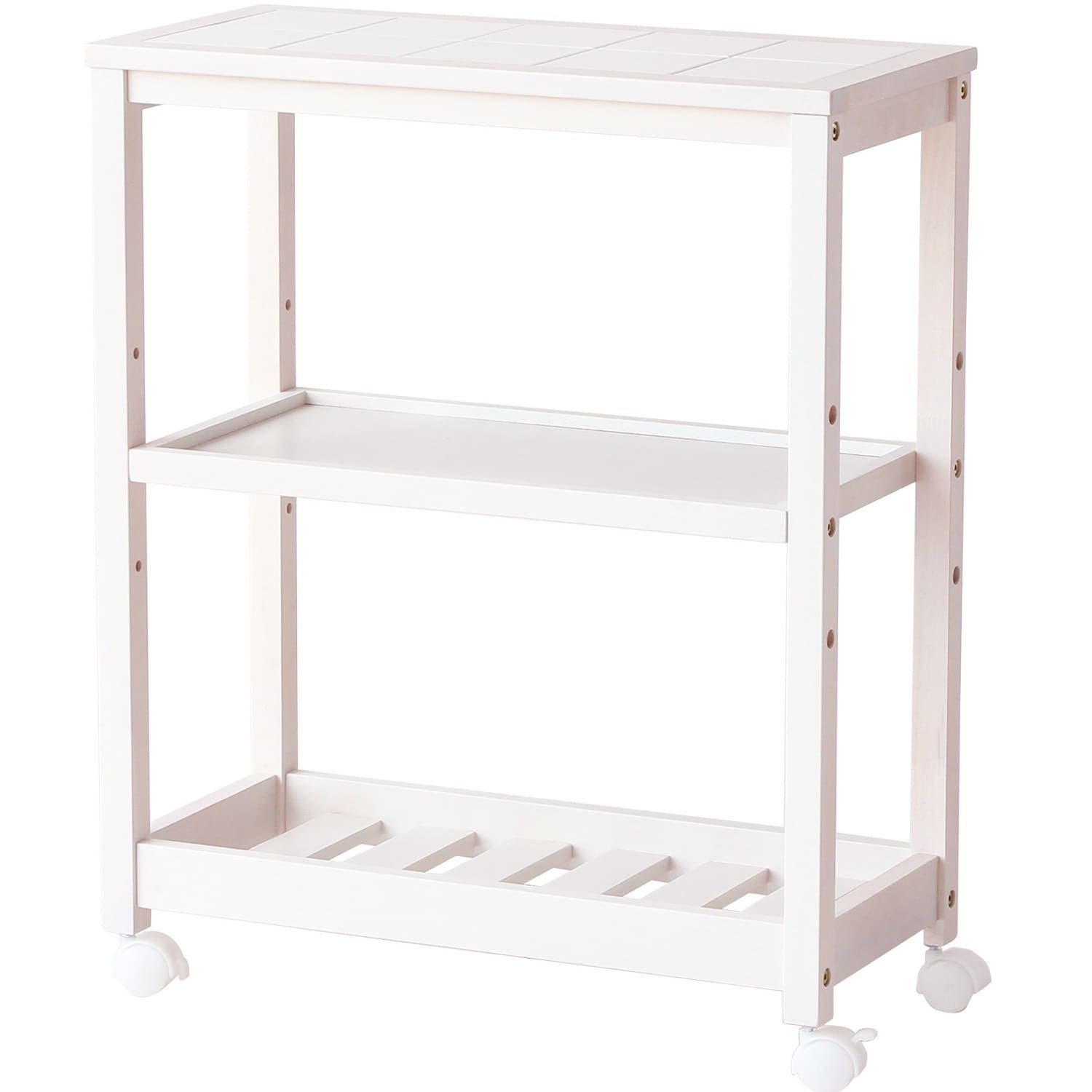 タイル天板のすっきりデザインキッチンワゴン（キッチンワゴン/収納