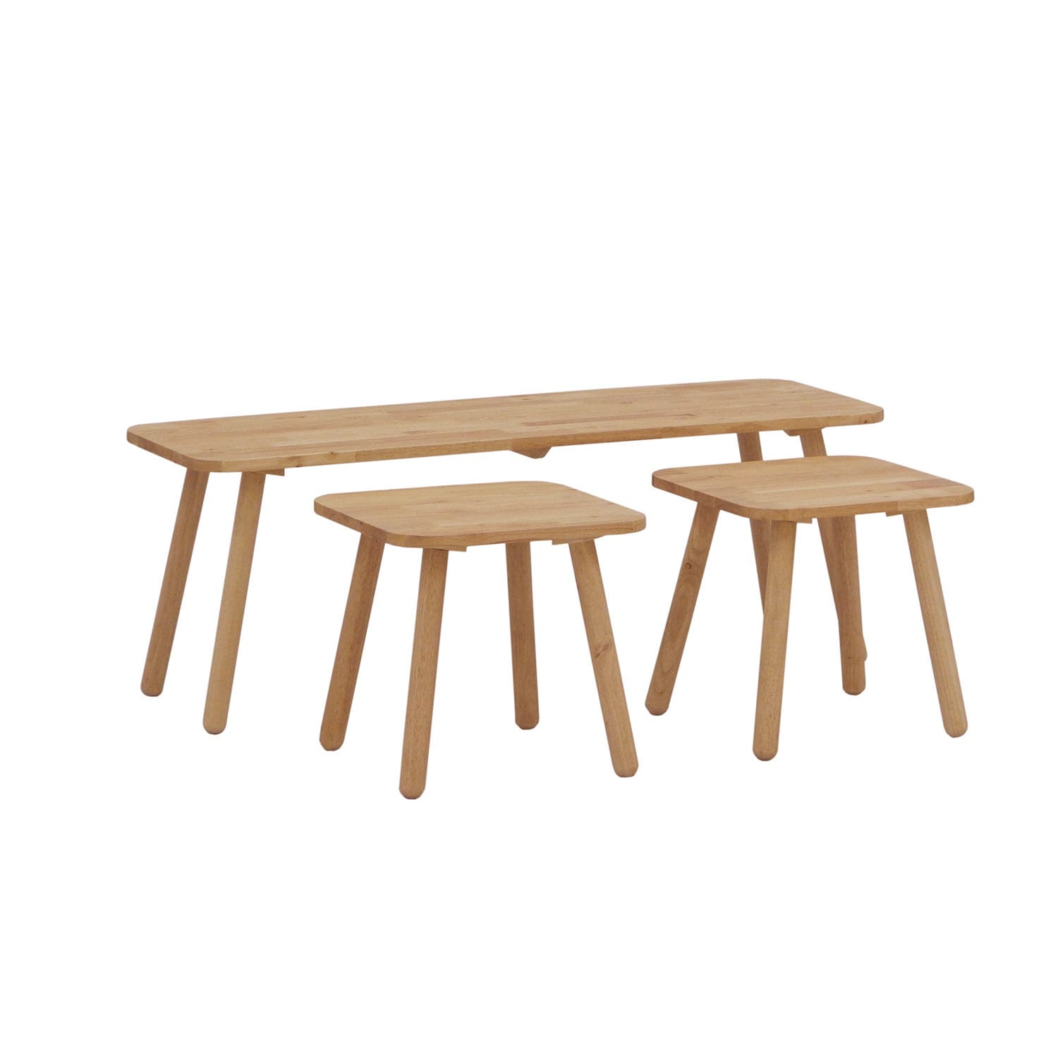 リビングローテーブル＆スツール2脚セット（ローテーブル/センター