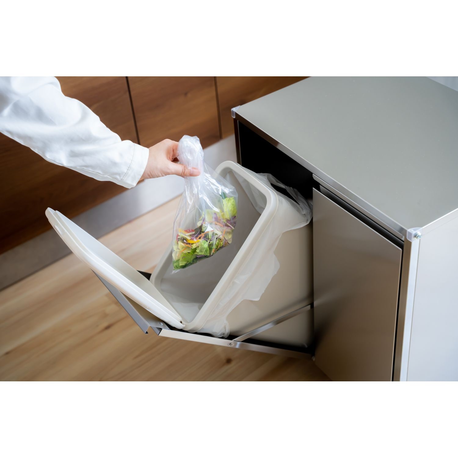 ステンレス分別ダストボックス（キッチンゴミ箱/分別ゴミ箱