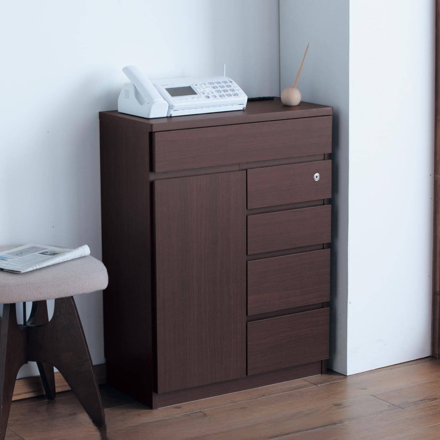 奥行が選べるファックス台（電話台/ファックス台/多段チェスト）｜通販