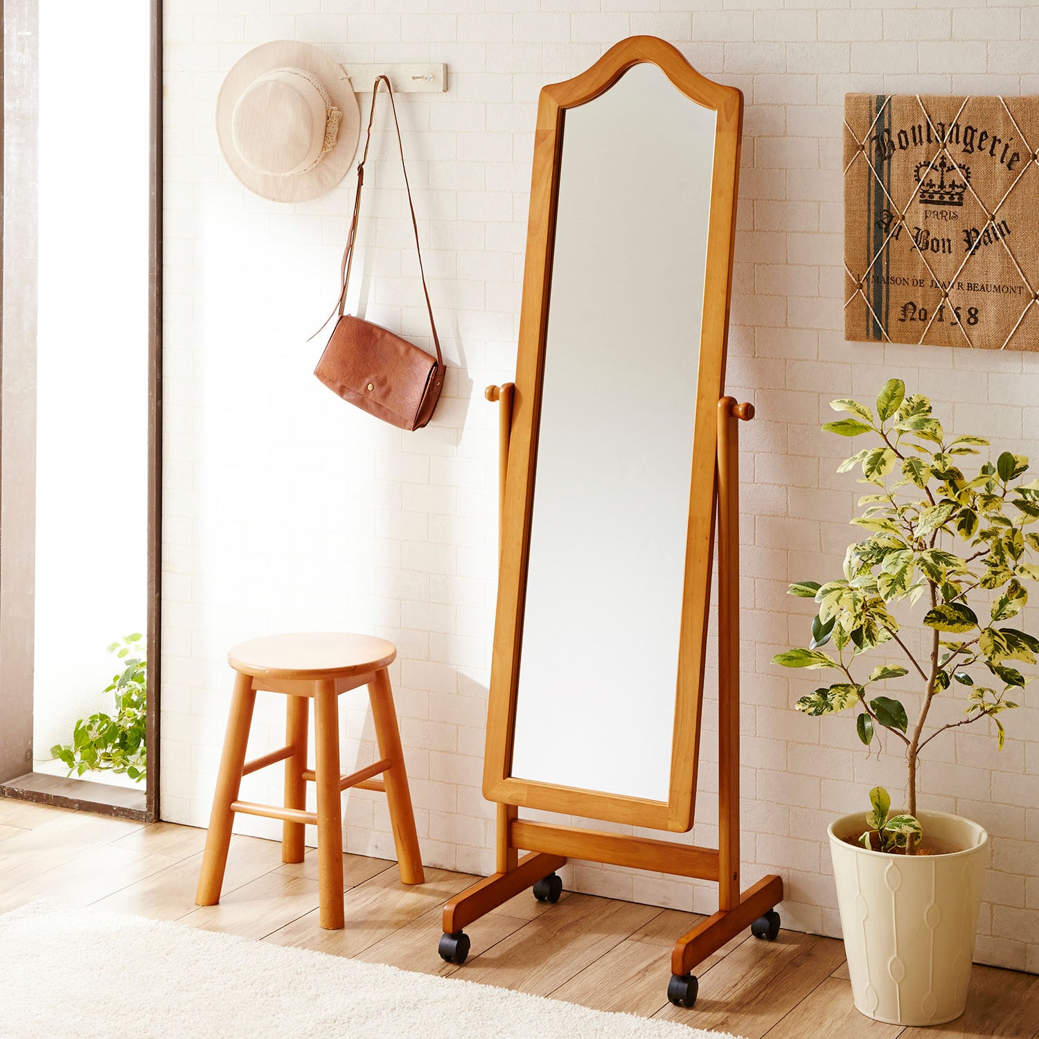 木製スタンドミラー（スタンドミラー/姿見/全身鏡）｜通販のベルメゾン