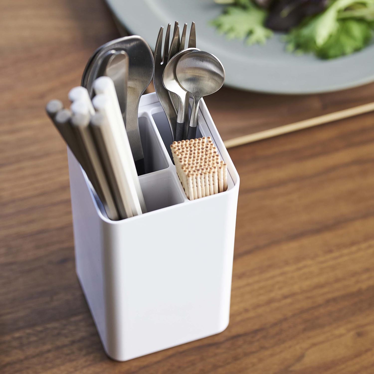 蓋付きカトラリースタンド（食器棚/冷蔵庫周り収納）｜(タワー/tower