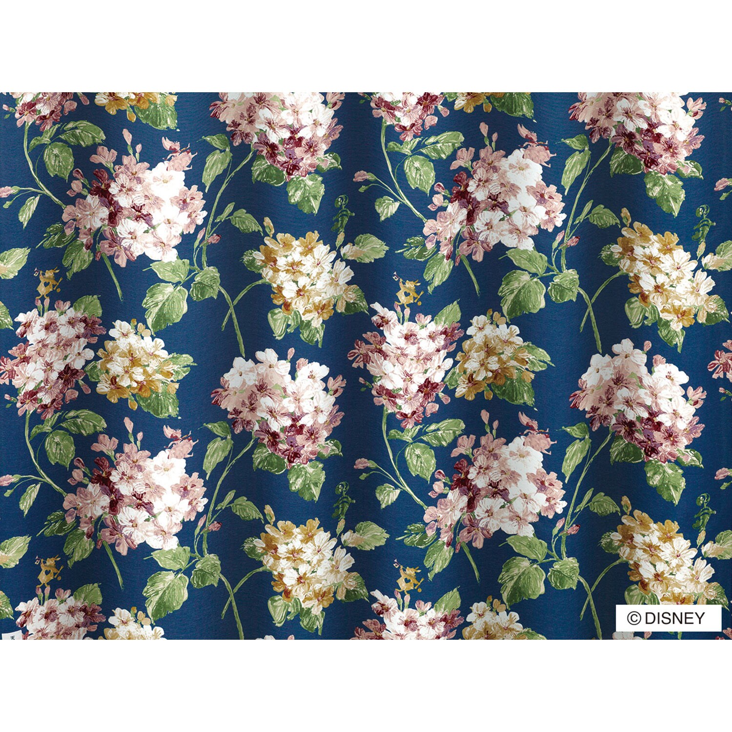 ディズニー】厚地遮光カーテン・アジサイ「ふしぎの国のアリス」