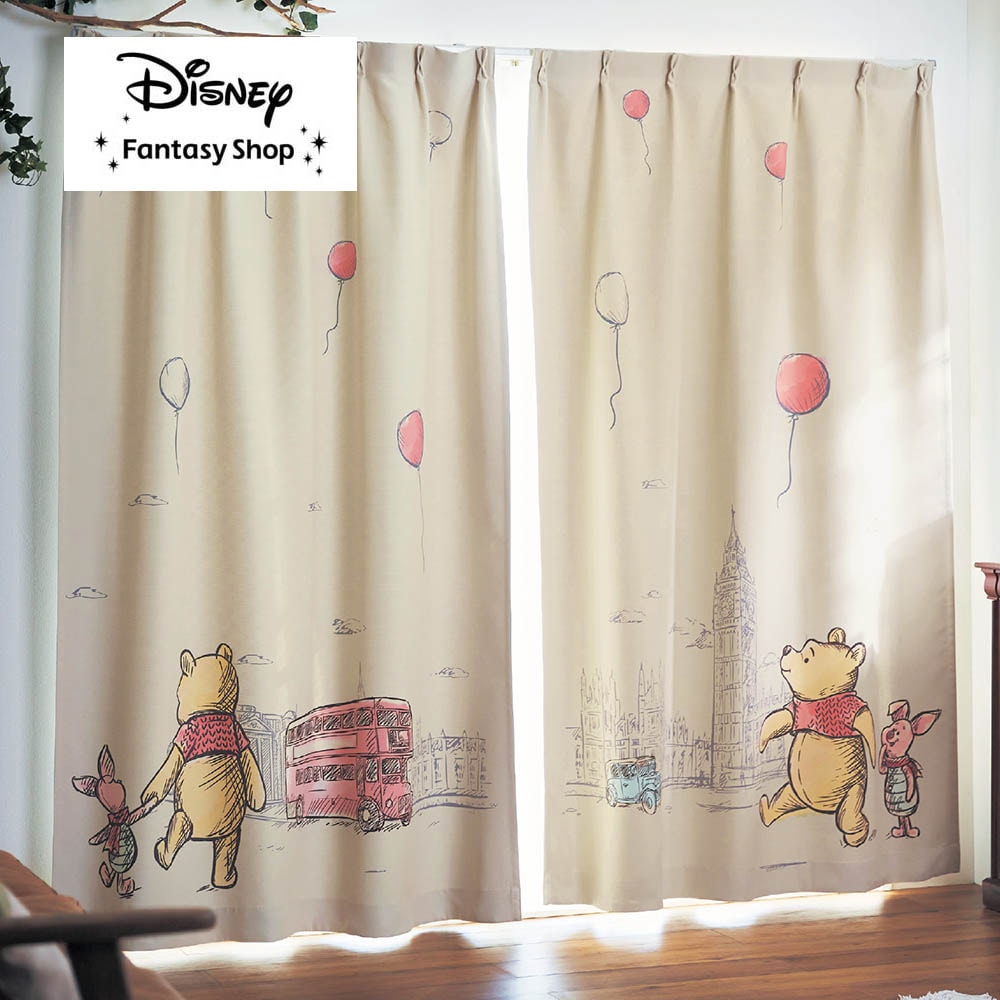 一枚絵のような遮光・遮熱カーテン 「くまのプーさん」(ディズニー