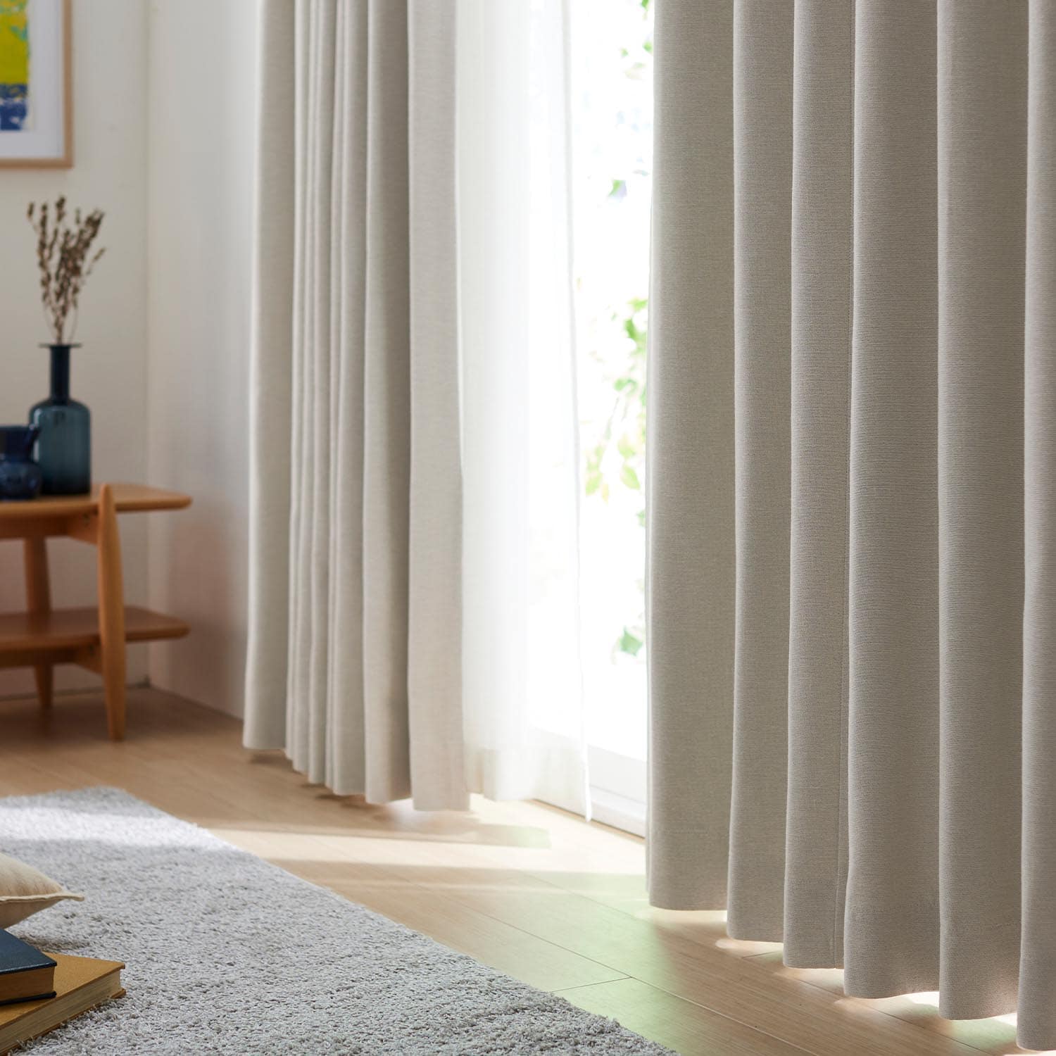 オーダー】 【2倍ヒダ】絶妙なニュアンスカラー。綿混遮光・遮熱・形状