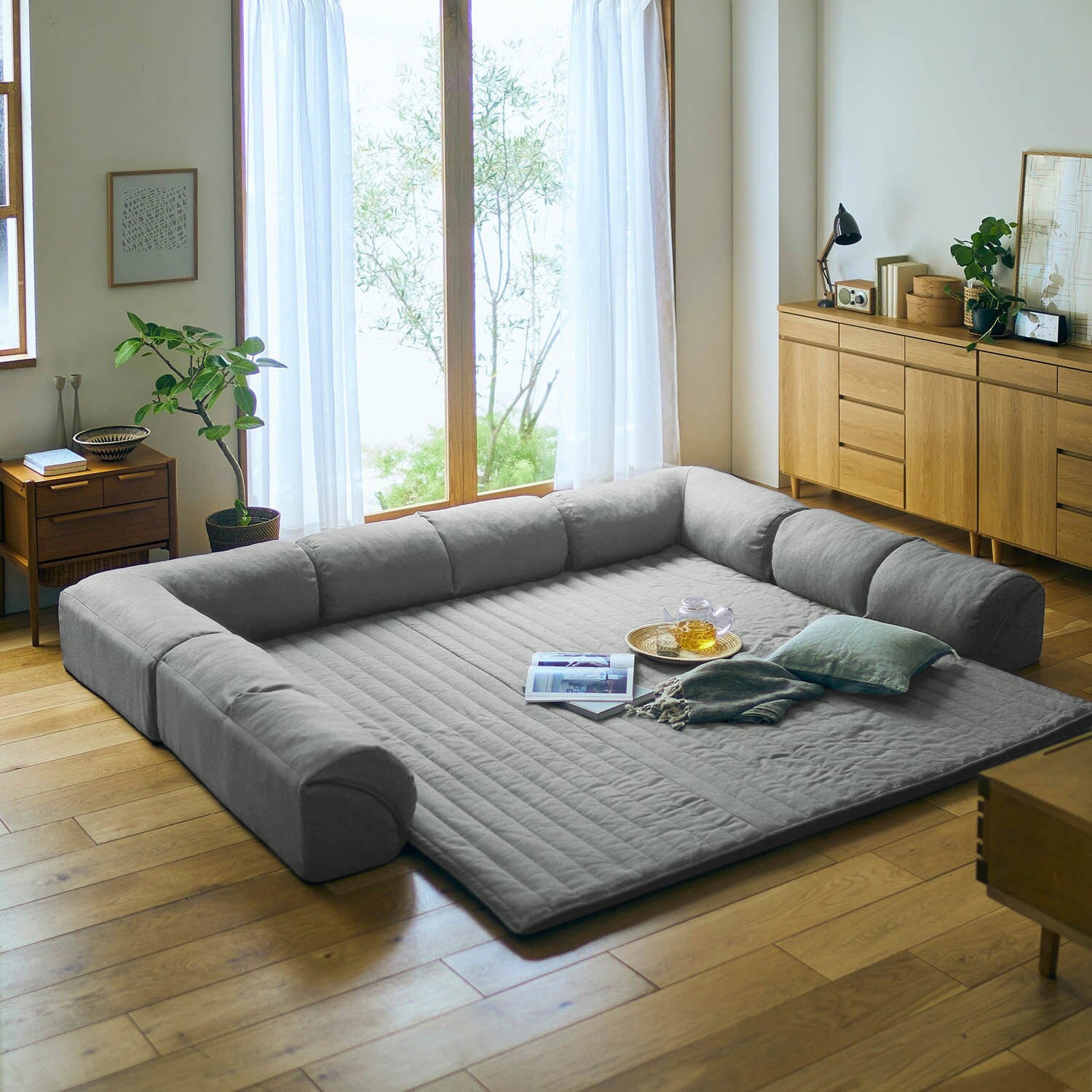 専用別売パーツ】 カバーが洗えるダブルコーナーローソファーセット