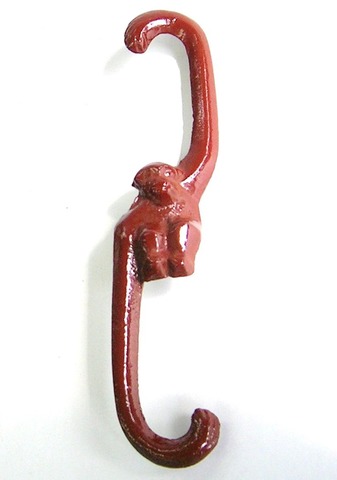 南部鉄器 吊り手さる（猿フック）（中）長さ14センチ 茶色【特価/通販