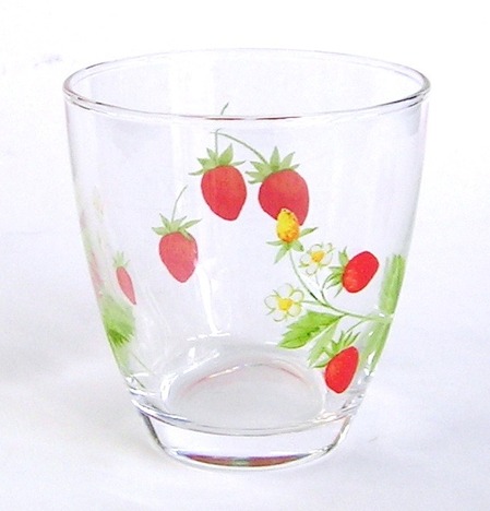 イチゴ柄フレーズ タンブラー 260ml【通販/いちご柄/オールド/ガラス