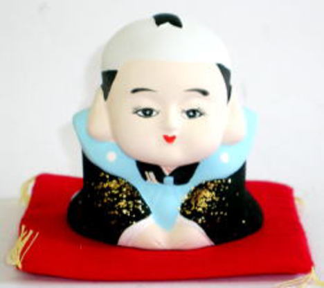 昭峰窯 福助（小）座布団付き【商売繁盛/開店祝い/特価/福助人形/縁起