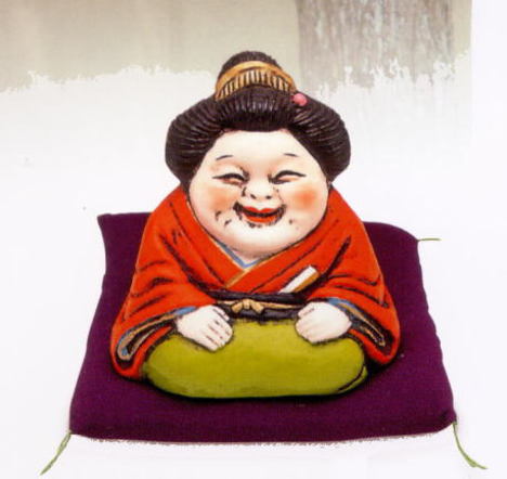 多くの福を招くお福人形とお多福人形の開運縁起置物 特価で通販