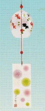 薬師窯 江戸粋風鈴（金魚）【通販 特価 ガラス 陶器】山口陶器店Y9463