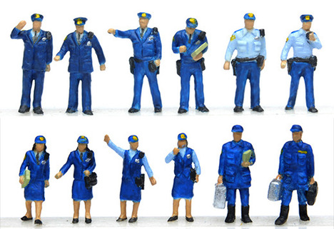 ジオコレ N用・ザ人間・警察署の人々 12体入り 【パピーランド】