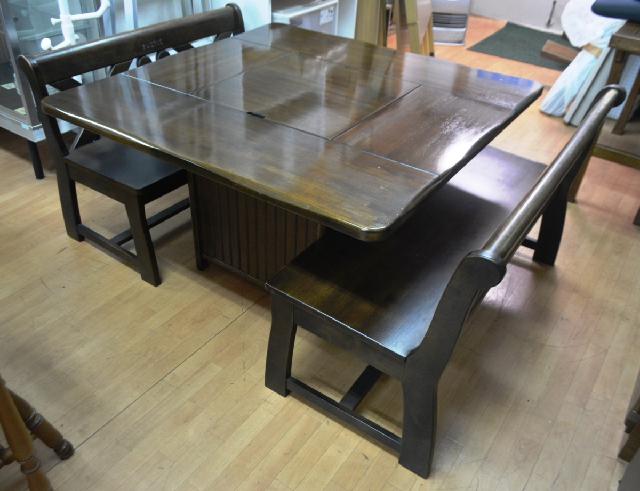 廃盤 karimoku カリモク RUSTIC ルスティック 囲炉裏テーブル ベンチ×2