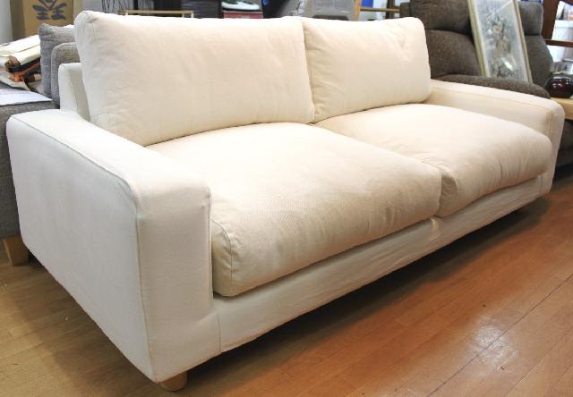 無印良品 MUJI 2.5人掛け 生成カバー ワイドアームソファ 2.5シーター