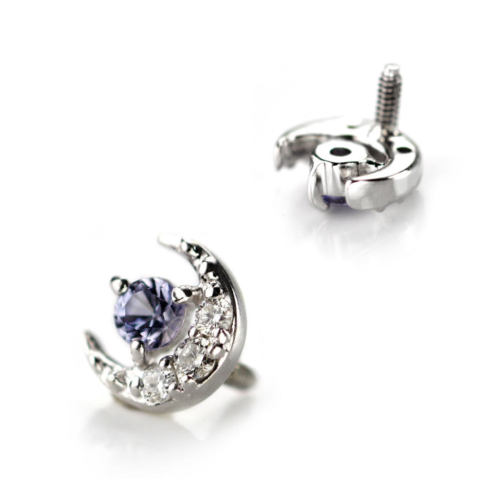 三日月とタンザナイトを軟骨に│ちょっとオトナのボディピアス – PICOLLET