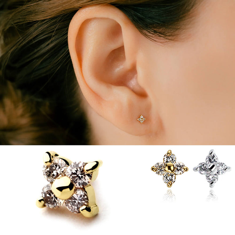 ダイヤモンド 軟骨ピアス│高級・おしゃれに。小さくてかわいい