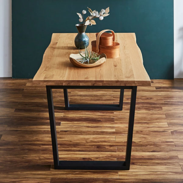 ザック ダイニングテーブル オーク無垢天板 ライブエッジ風カット